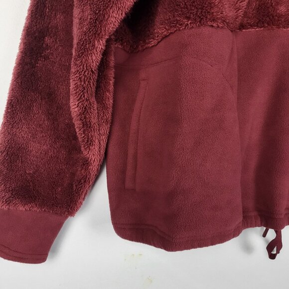 All In Motion Fuzzy Teddy Bear Jacket Women's XXL Wine Pullover Quarter Snap - Picture 3 of 7